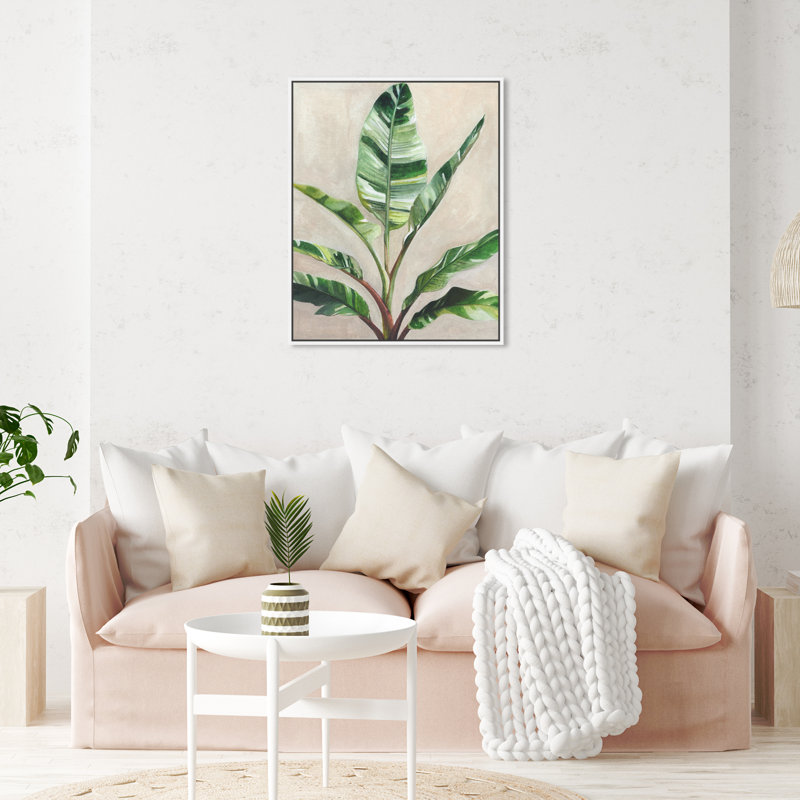Jolies plantes II - Impression sur toile, Toile avec cadre flottant blanc, H 25 po x l 21 po x P 1,8 po