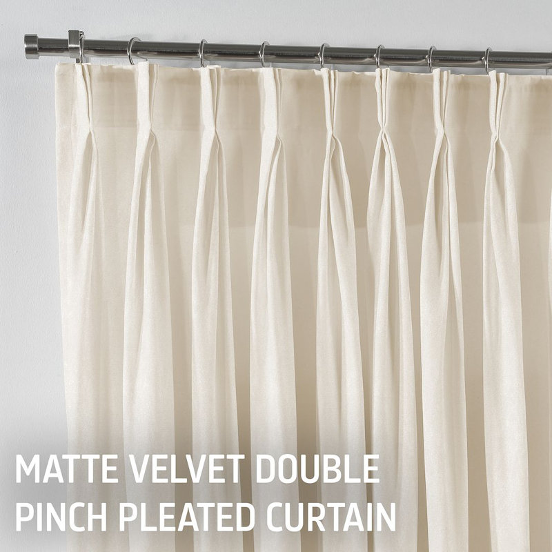 Room Darkening Single Curtain Panel, Cream-Beige, 245 W x 225 D cm