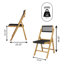 Chaises pliantes sans accoudoirs en bois de teck massif naturel et en corde tressée noire de style bohémien Olivier, siège d'intérieur pour la salle à manger ou le salon