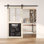 Homacer Tinsmith Grey 36in x 80in Half Lite Chalkboard Design Unassembled & Finished Barn Door with Hardware Kit, interior use only