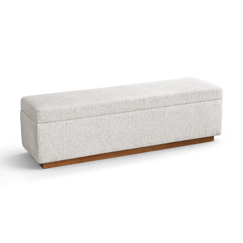 Banc de rangement rembourré 60 po Modern, Beige