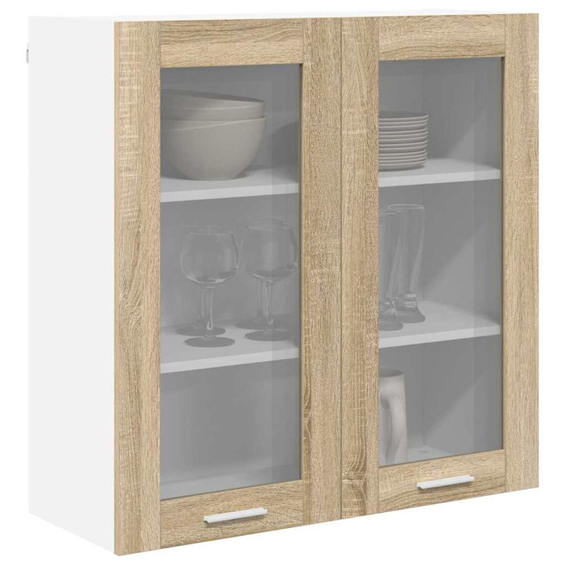 Vidaxl Hanging Cabinet With Storage Riga Grey Sonoma 60 X 31 X 80 Cm, Sonoma Oak, 80cm H x 80cm W x 31cm D