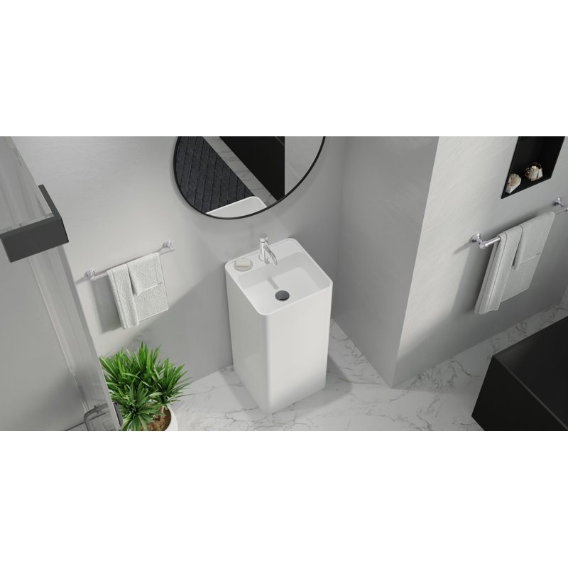 Lavabo de salle de bain autoportant Badeloft, Glossy White