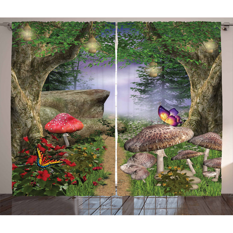 Mushroom Semi-Sheer Rod Pocket Curtain Panels, 54" x 108"
