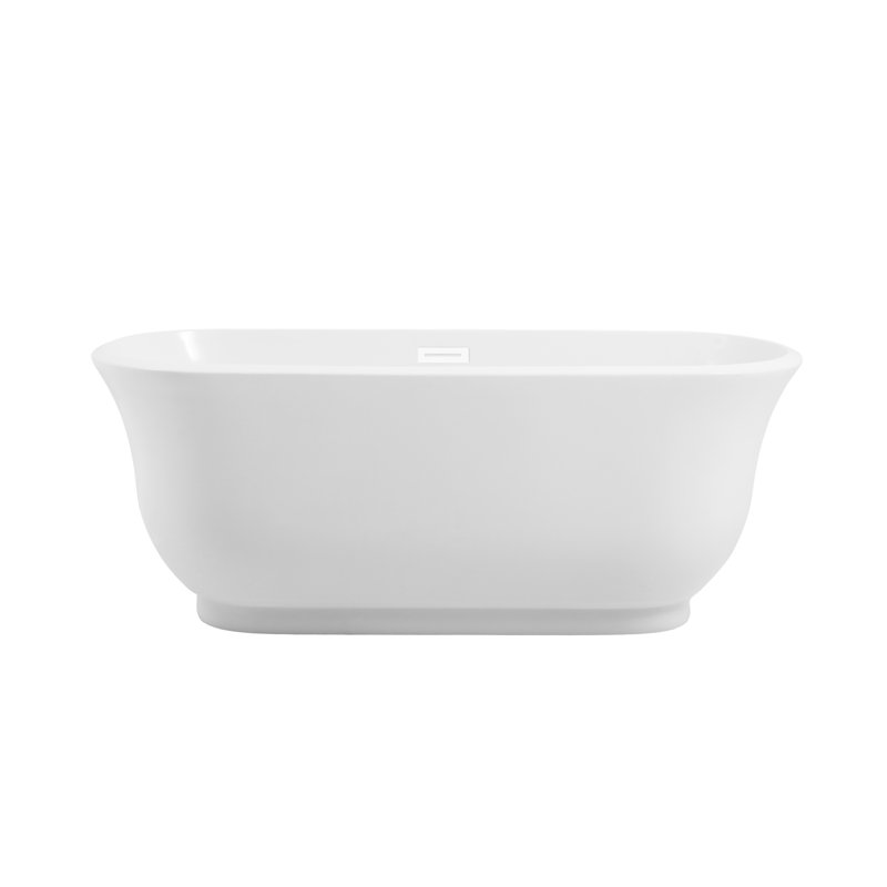 Chaylynn 59'' x 28'' Soaking Acrylic Bathtub, Polished White