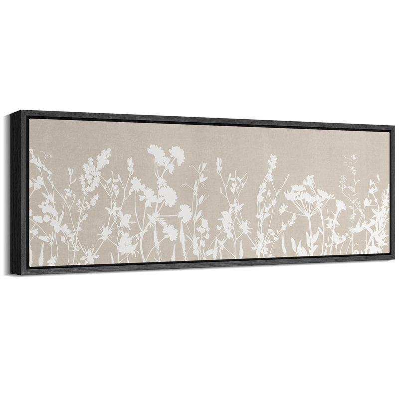 Vibrant Wildflower " Delicate Wildflowers Floral Botanical Silhouette Modern Art Mnimalist Neutral Extra Large Pictures "