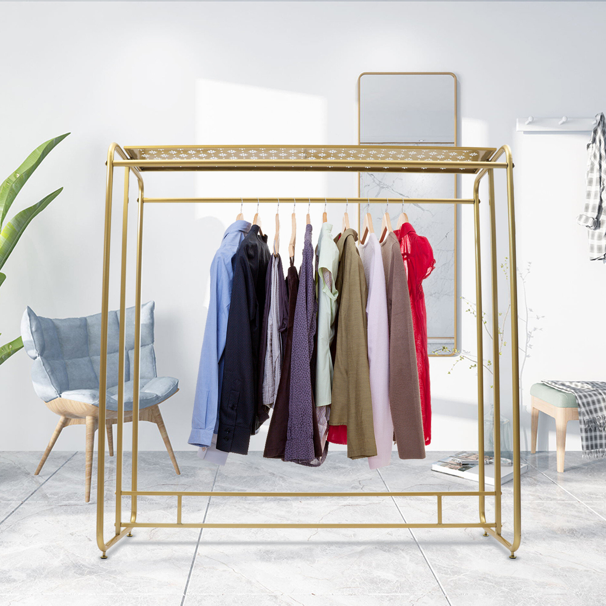 Everly Quinn Ottwin 59'' Metal Clothing Rack & Reviews | Wayfair