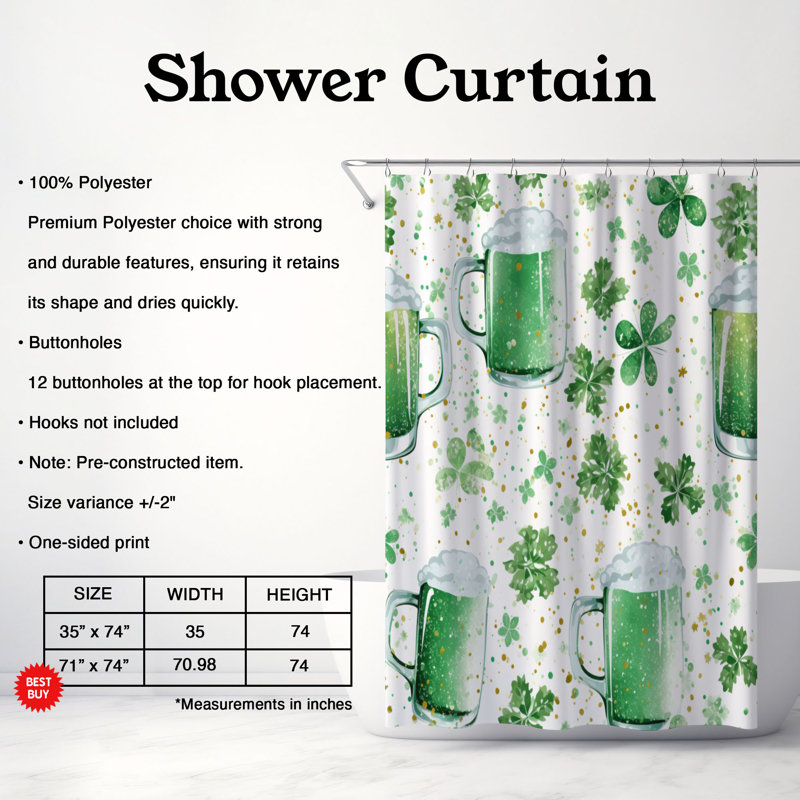 Glitter Luck - Premium Shower Curtain, 74"H x 71"W