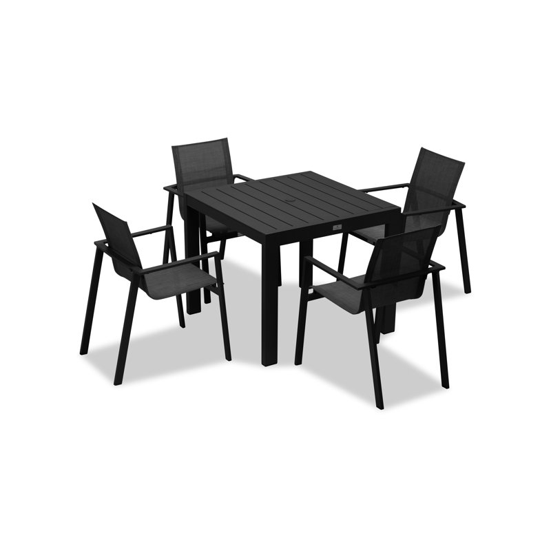 Lift Outdoor 5 - Piece Dining Set, Black