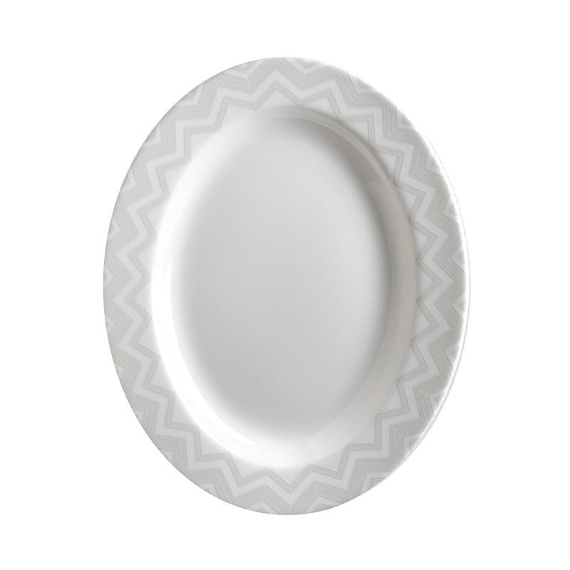 Zig Zag Bone China Platter