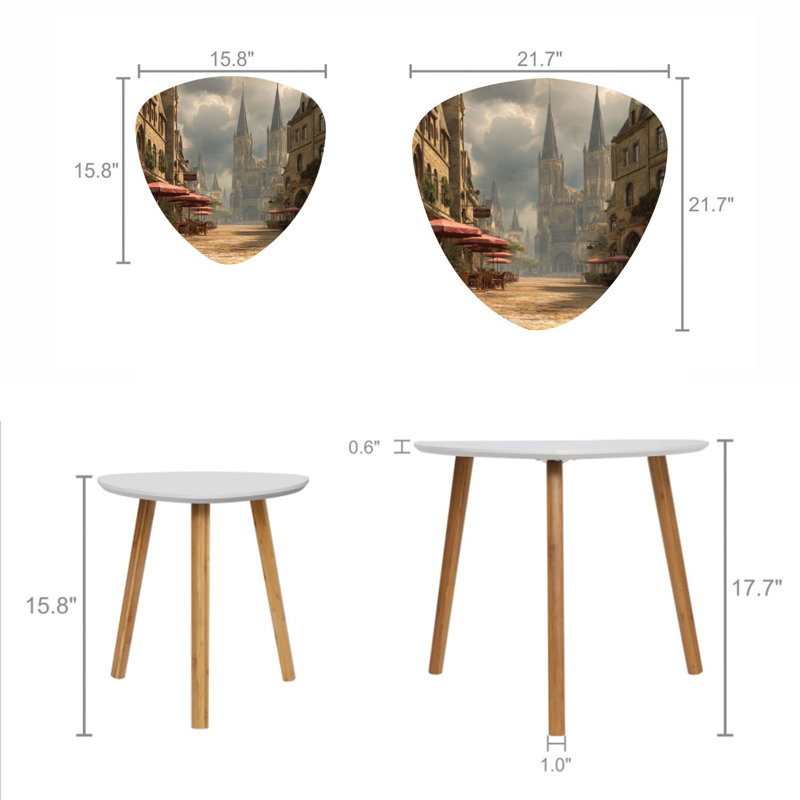 Ensemble de 2 tables basses gigognes Triangle