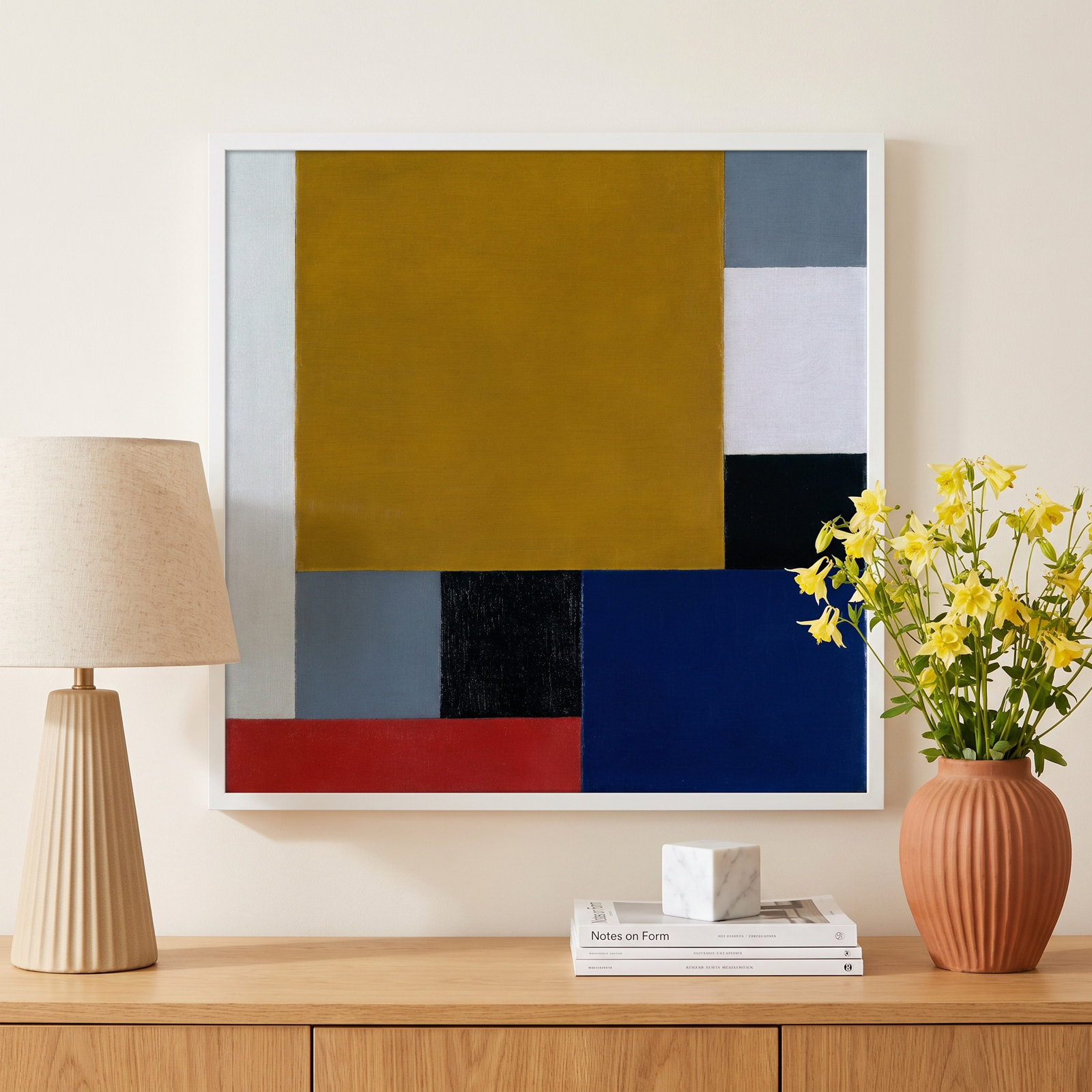 Dannette "Composition 22" Print, 25" H x 25" W, White Paper Framed