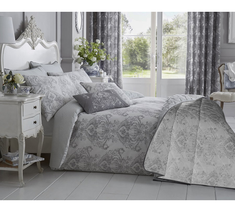 Stayner Cotton Blend Bedspread, Grey