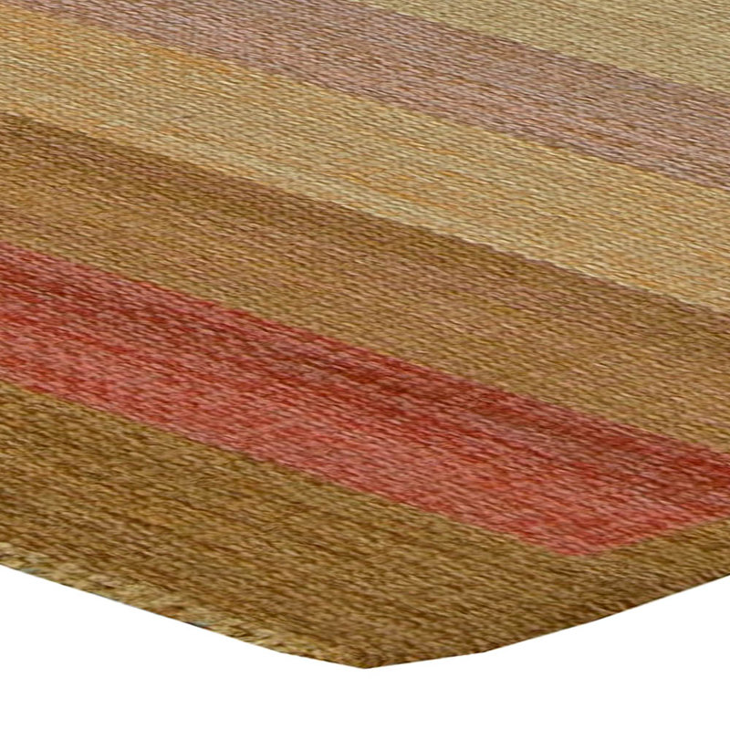 Vintage One-of-a-Kind Rectangle 5'5" X 8' 1940s Wool Area Rug in
