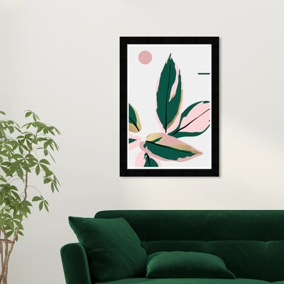 Impression sur papier rose tropicale floral et botanique