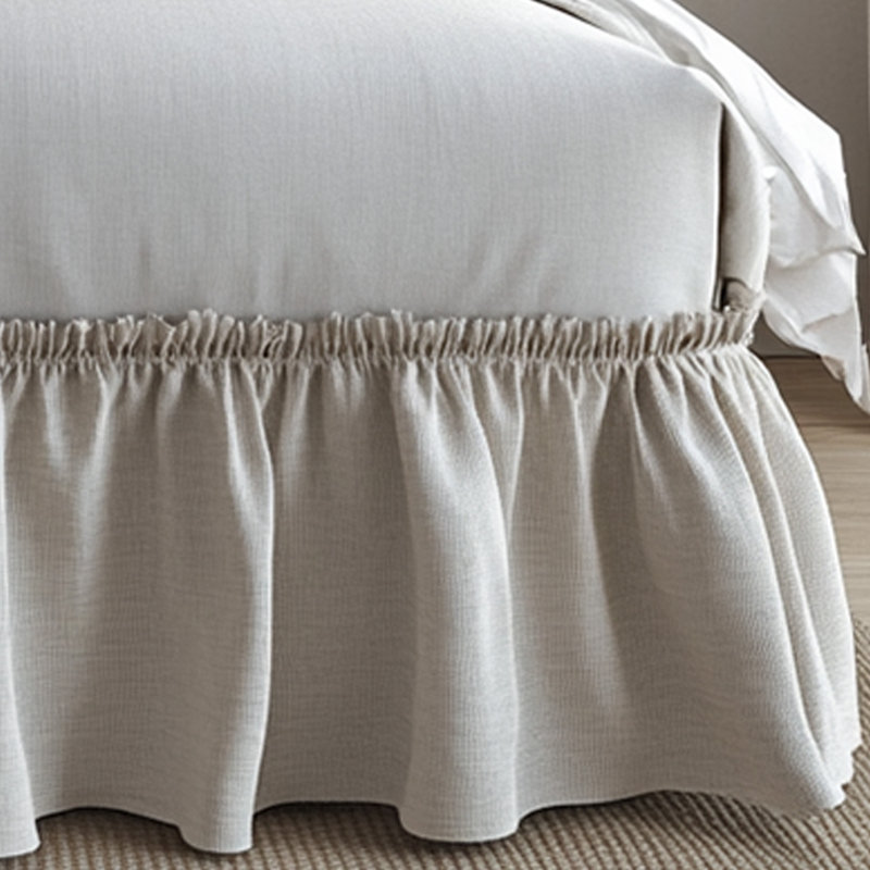 Solid Simple Bed Skirt Easy Fit