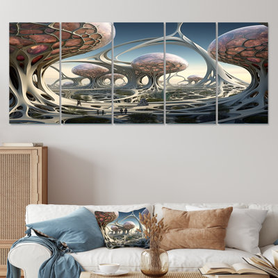 Charline - Surrealism Landscape 5 Piece Wall Art