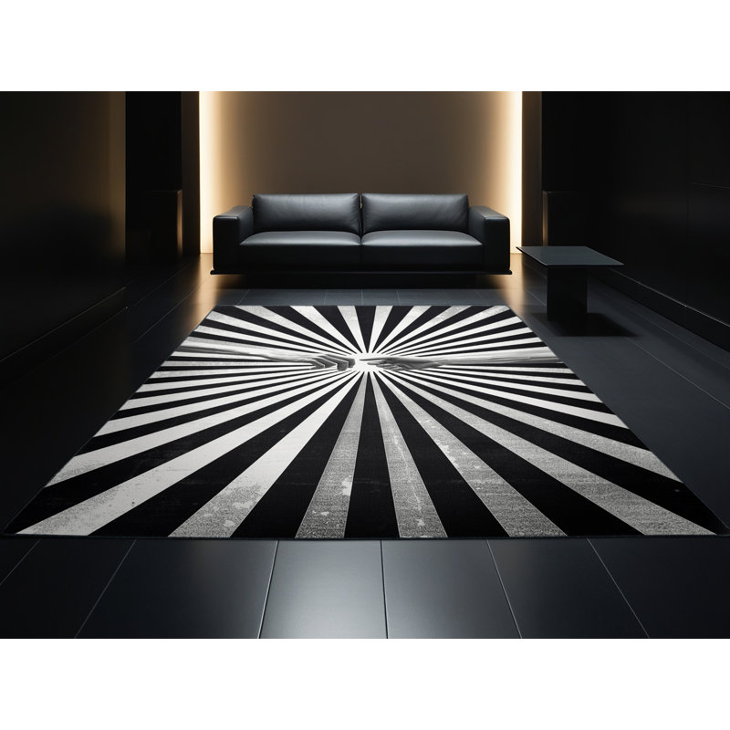 Tapis à rayures doux et moelleux Elina, 6 x 9