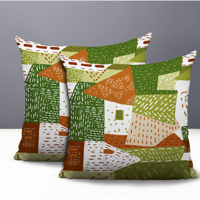 Praxies Patches Indoor/Outdoor Reversible Pillow