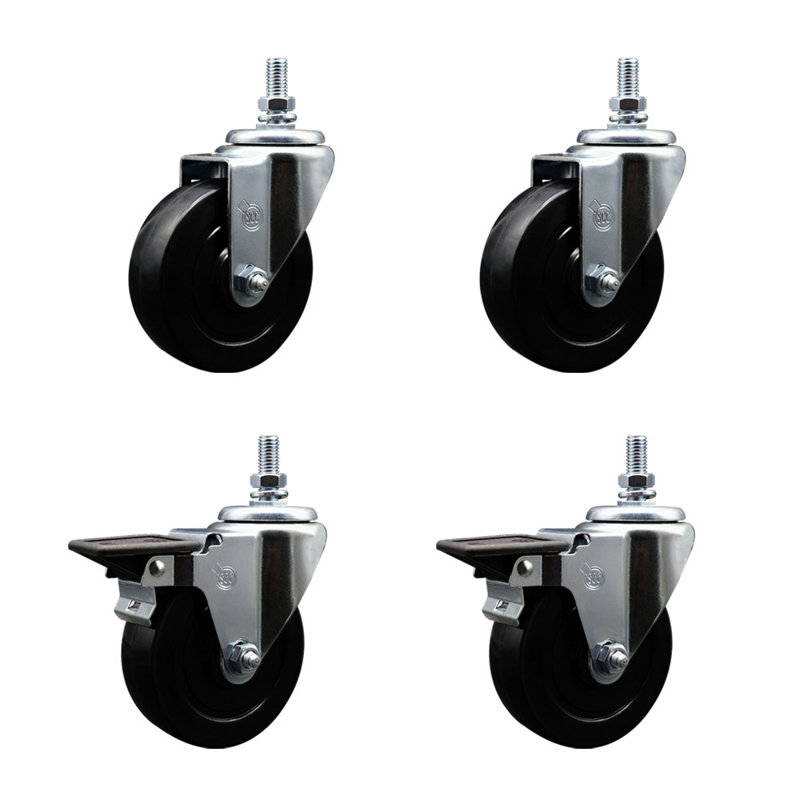 Roulettes en caoutchouc pivotantes 10 mm