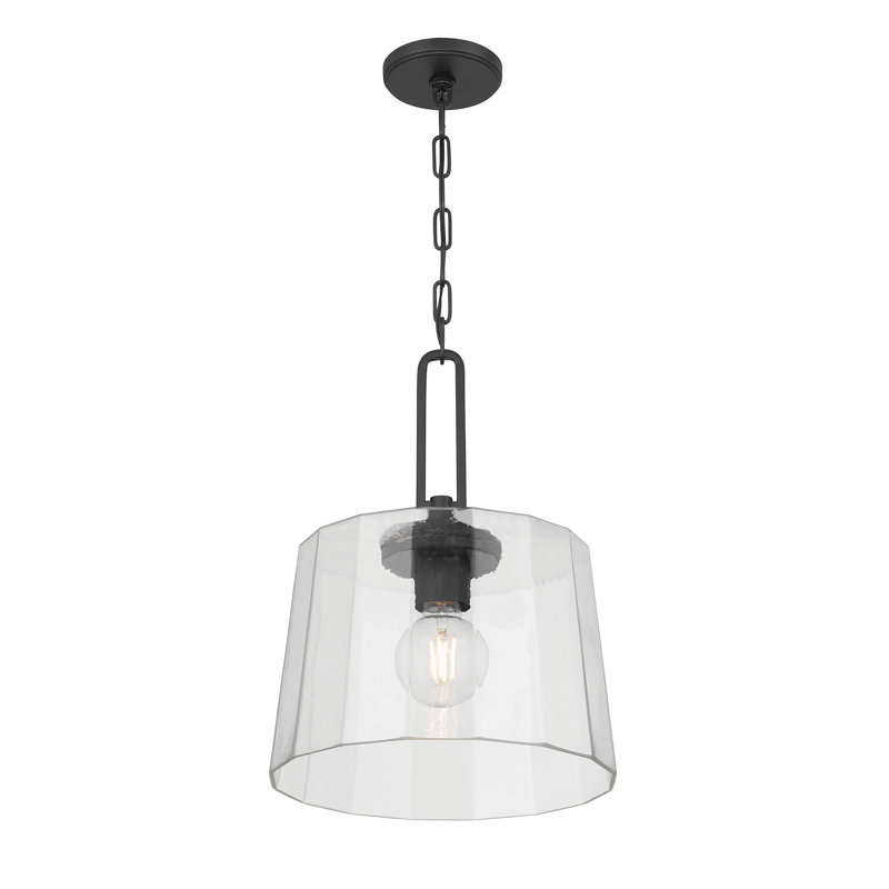 Luminaire suspendu 1 lumière Diamara, Noir mat