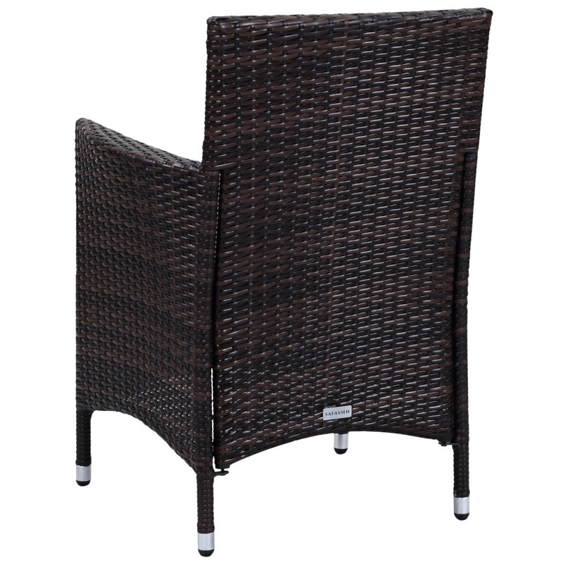Chaise de patio avec coussin Astrid, Brun / Gris