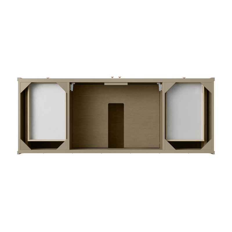 Chicago 60"W Single Vanity W/ Freepower Wireless Charger, Ethereal Noctis, Walnut Whisper