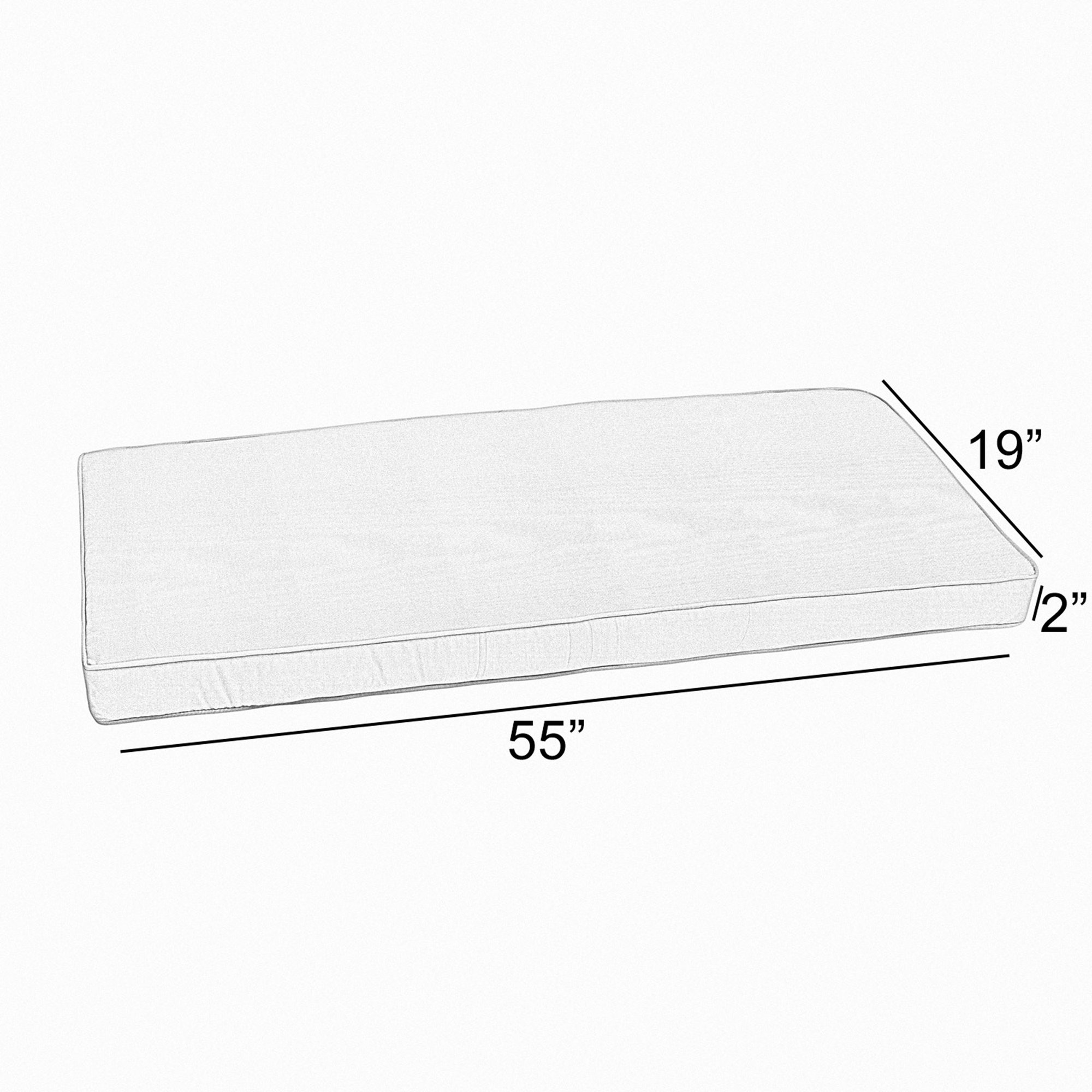 Sunbrella Outdoor Bench Cushion, 2" H x 55" W x 19" D, Cilantro Green