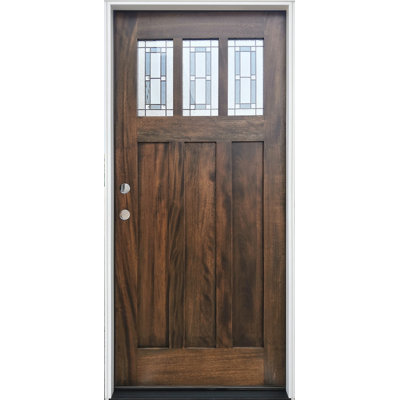 Stained Mahogany Prehung Front Entry Door