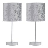 Sylvania 35Cm Polished Chrome Table Lamp Set