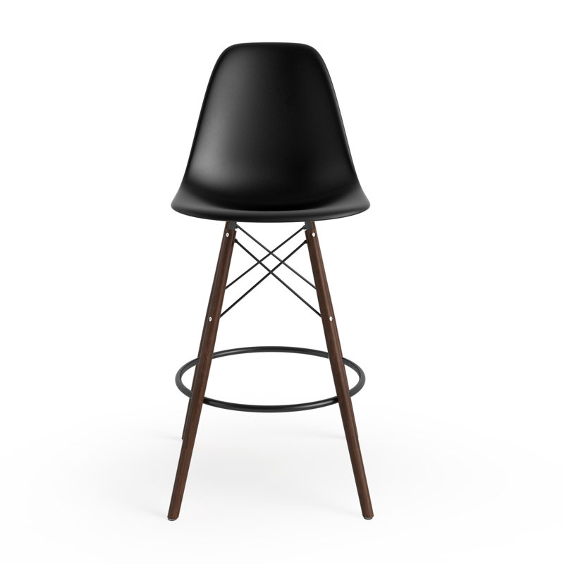 Jordan Bar & Counter Stool, Black/Walnut, Counter Stool (26" Seat Height)