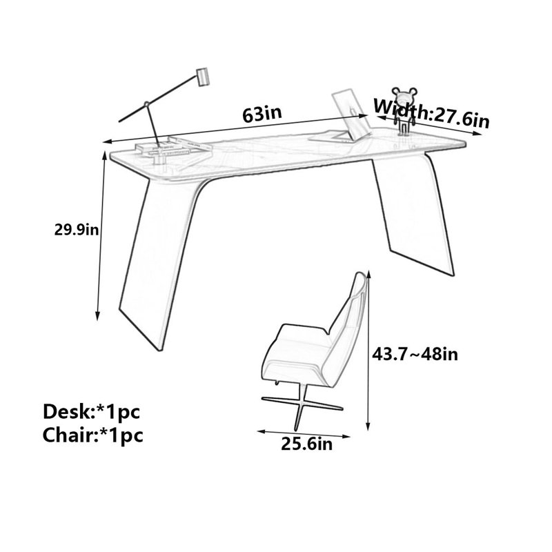 Bartsch, H 29,9 po x l 63 po x P 27,6 po