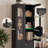 80" Tall Bookshelf with Wooden Drawers, Bookcase with Glass Door-459913694