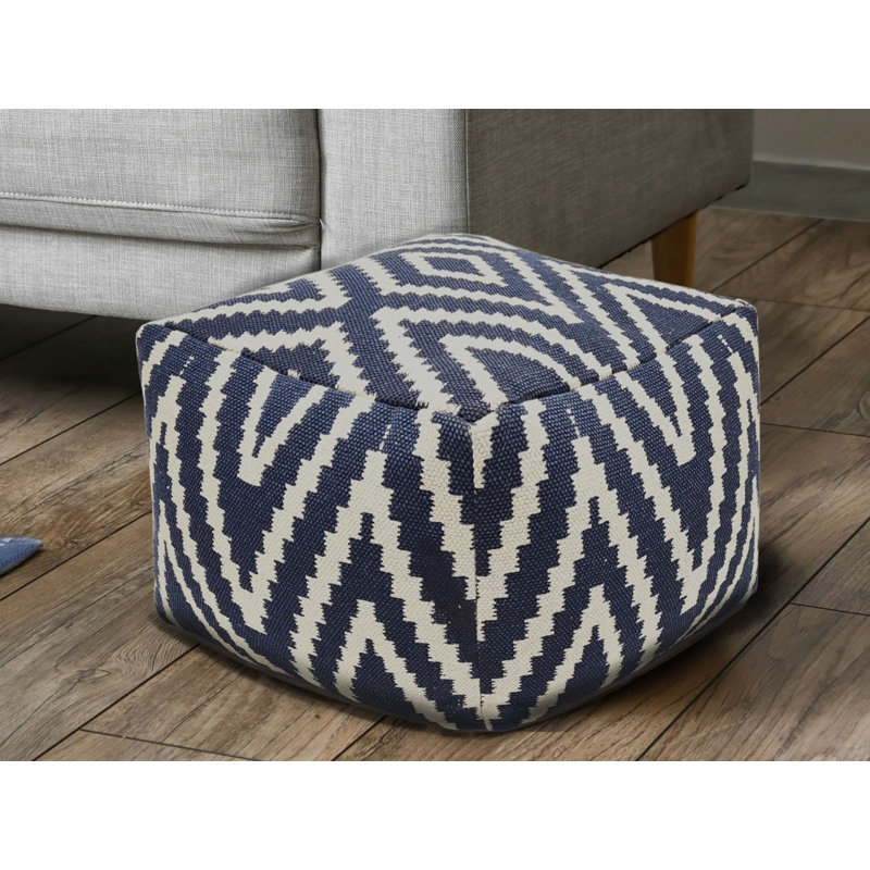 Darrion 55cm Wide Pouf Ottoman, Blue