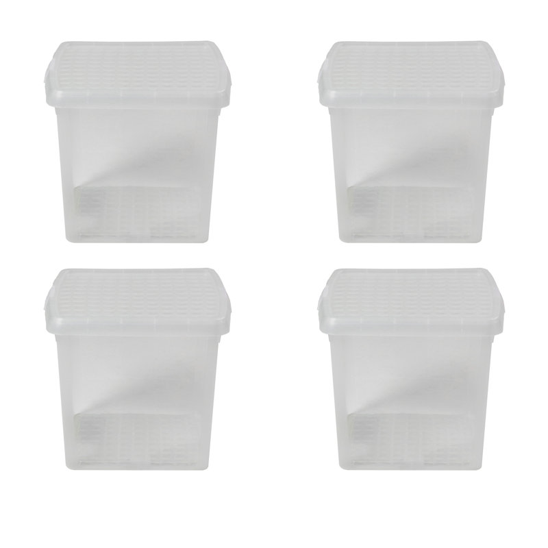 Wham Clip Square Plastic Storage Boxes with Secure Clip Lock Lids Clear/Clear/Clear