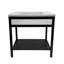 Meuble-lavabo simple 31 po - Structure en métal noir avec comptoir en béton gris clair-677772625