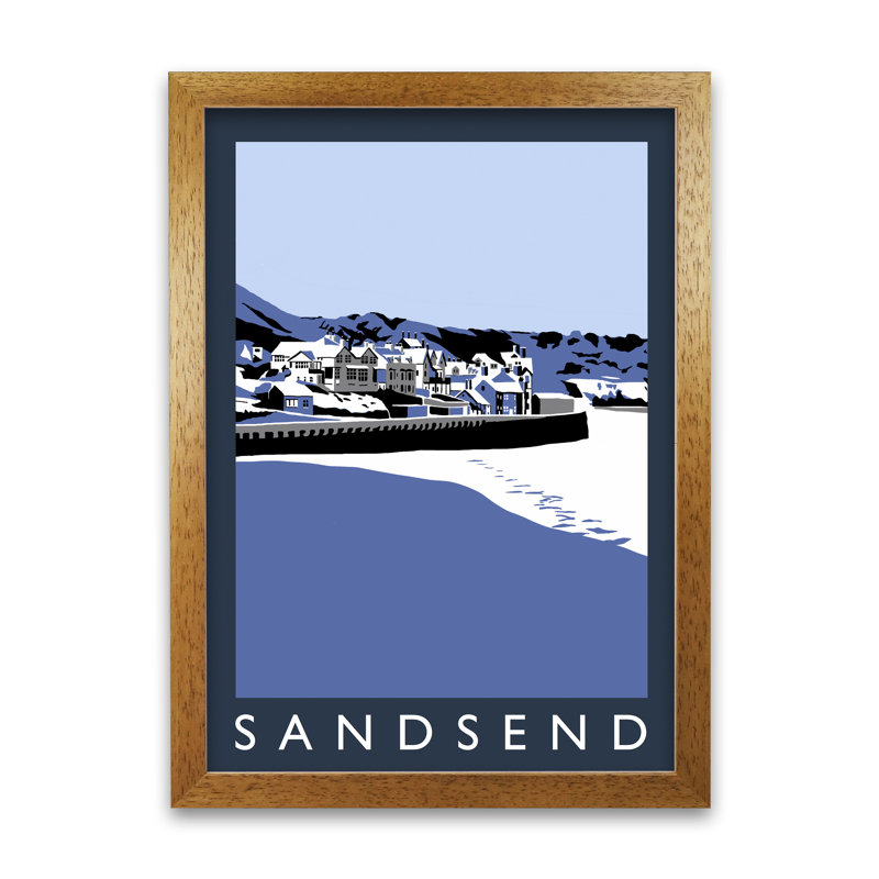 Sansend In Snow by Richard O'Neill - Single Picture Frame Print, 297 cm H x 21 cm W, Honey Oak