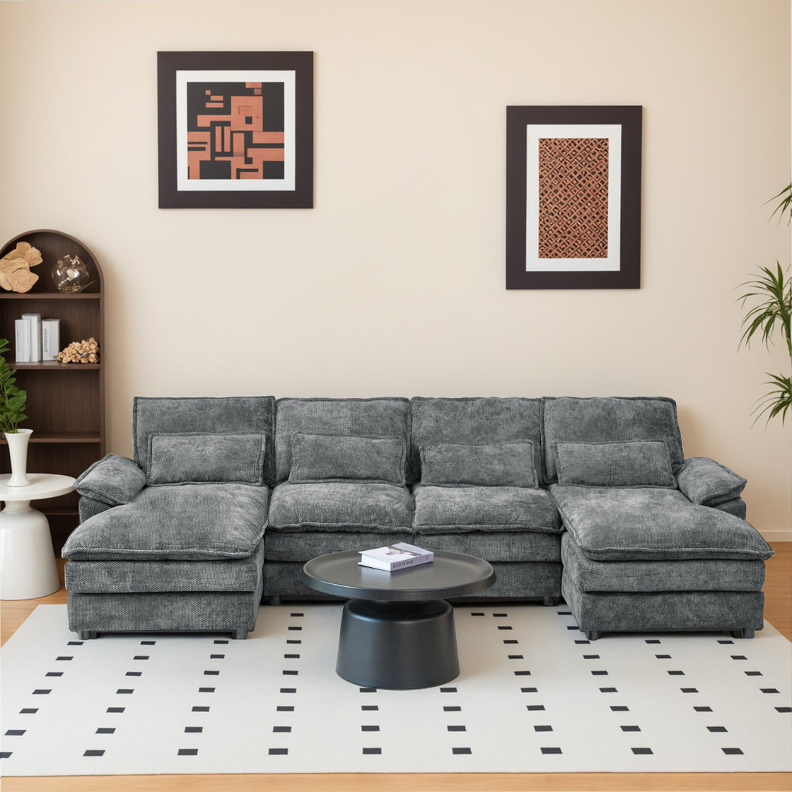Latitude Run® 110" Modular Sectional Sofa Cloud Couch With Double ...