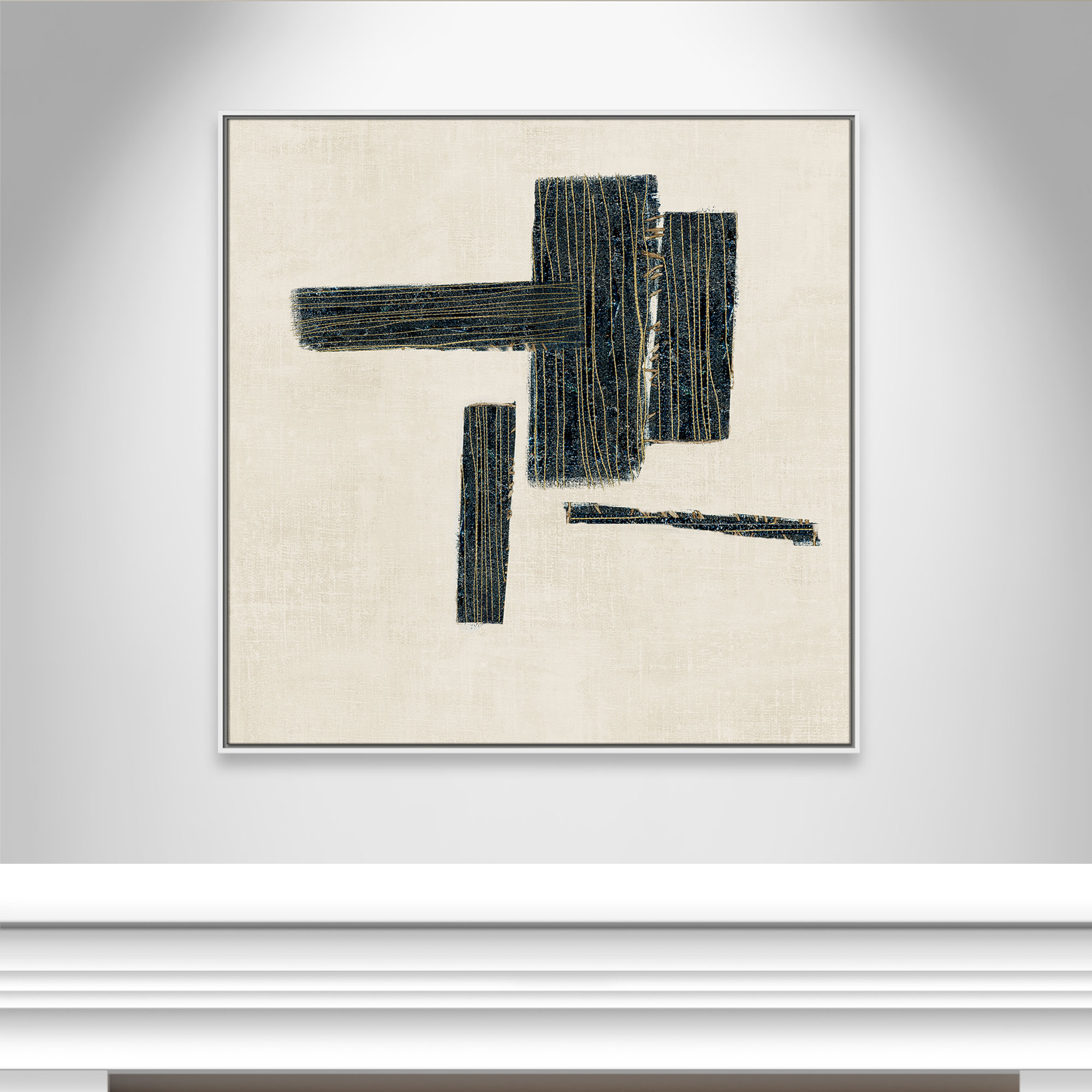 Stiched II Print by , 41.5" H x 41.5" W, White