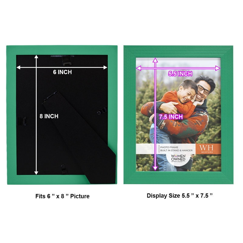 Green Wood Picture Frame - Set of 2, 6" x 8"
