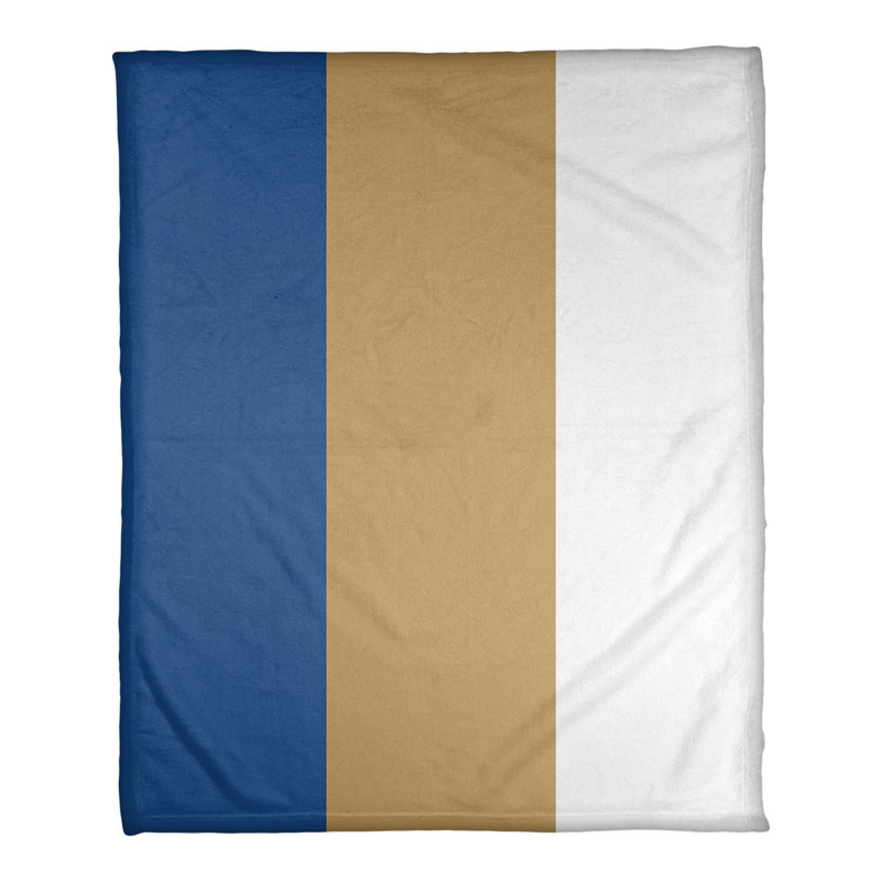Couverture polaire basket Boston, L 52,5 po x L 62,5 po, Bleu royal / or / blanc