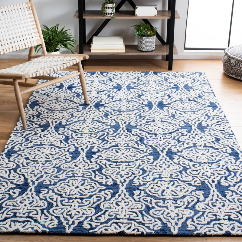 Tapis damassé en laine Anjalika, Rectangle 8 pi x 10 pi