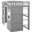 Lit simple mezzanine avec - Gris solide + bois massif blanc pour une base de chambre stable - gris et blanc, structure en pin-992244744-992244750