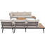 Ensemble de canapés modulaires d'extérieur 6 pièces avec tables basses gigognes et sièges avec coussins pour terrasse, porche et jardin (beige) TREXM