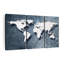 Carte du monde en pierre - ensemble de 3 toiles tendues-192700693