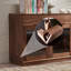 Durable Walnut Cabinet with Glass Door