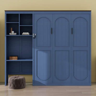 Lit escamotable avec bureau intégré et armoire de rangement pour les bureaux à domicile et les chambres d'amis