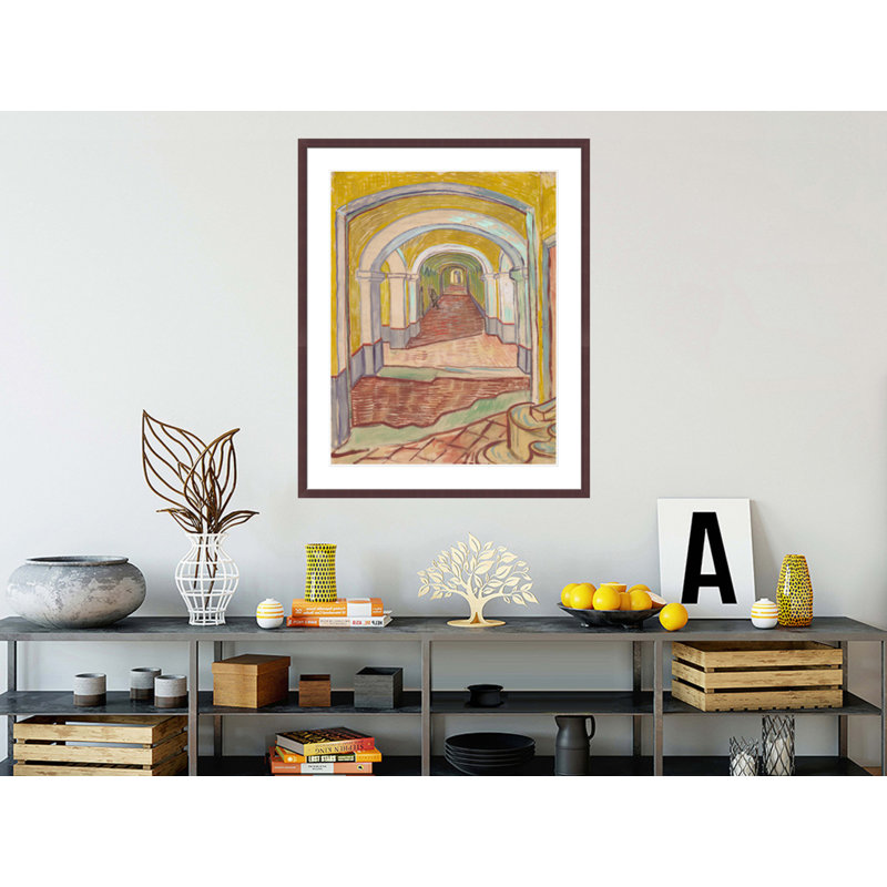 «Corridor in the Asile (St. Remy)» par Vincent van Gogh, impression giclée encadrée, H 41,3 po x l 33,5 po