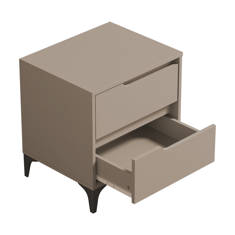 Norcross 20" 2 Drawer Nightstand, Beige