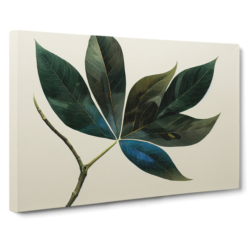 Serene Leaf - Wrapped Canvas, 40cm H x 60cm W x 3cm D